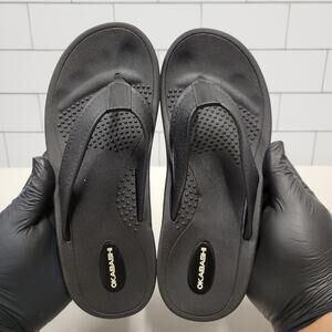Okabashi Women’s 6.5-7.5 ML Black Comfort Thong Flip Flop Sandals Made USA